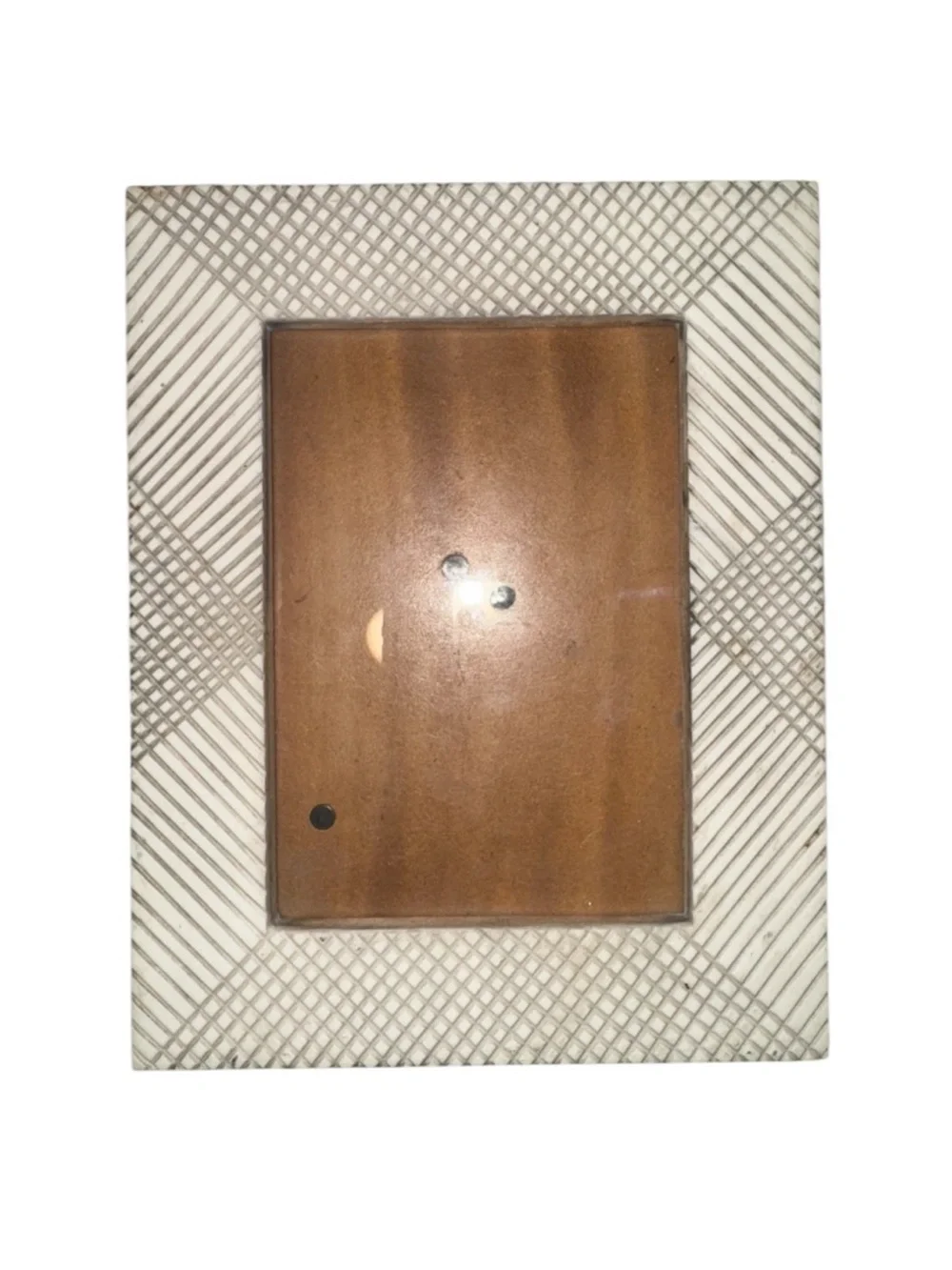 Elegant White and Brown Photo Frame